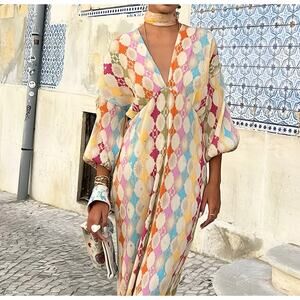 Colorful Geometric Midi Dress